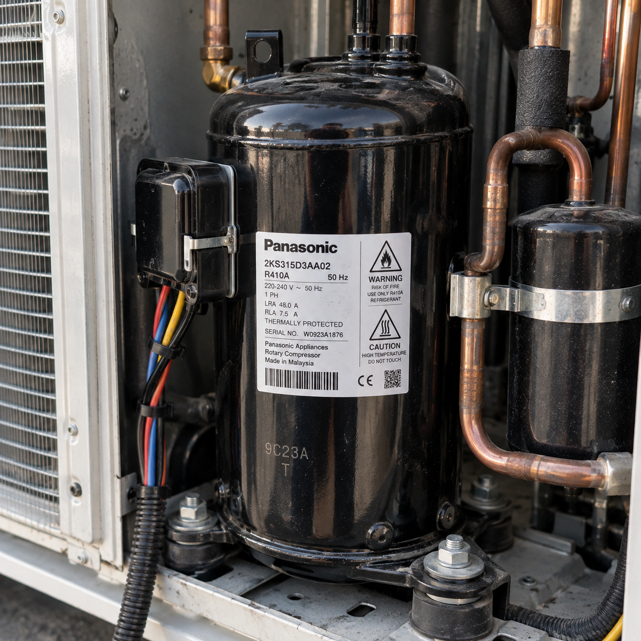 AC compressor close up